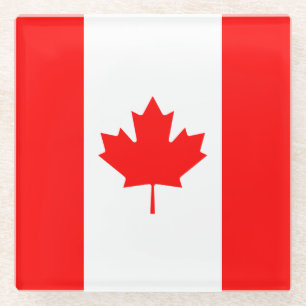 Patriotische Nationalflagge KANADA Glasuntersetzer
