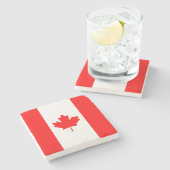 Patriotische Nationalflagge KANADA Steinuntersetzer (Seitenansicht)