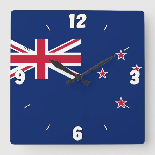 Patriotische Nationalflagge Neuseelands Quadratische Wanduhr (Vorderseite)