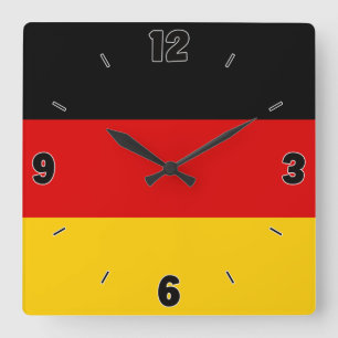 Patriotische Nationalflagge Quadratische Wanduhr