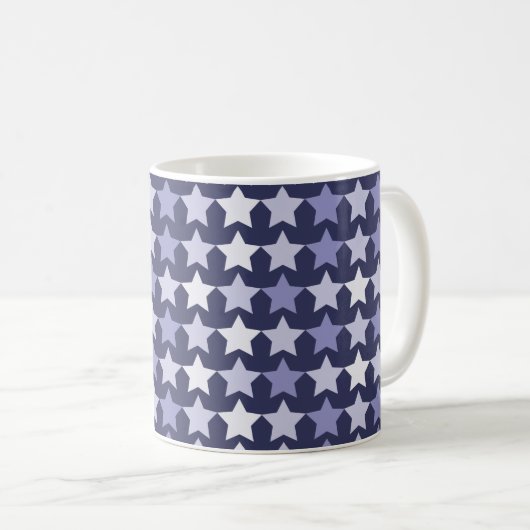Patriotische Navy Blue Stars Kaffeetasse (VorderseiteRechts)