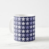 Patriotische Navy Blue Stars Kaffeetasse (Vorderseite Links)