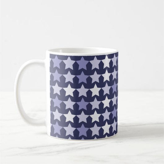 Patriotische Navy Blue Stars Kaffeetasse (Links)