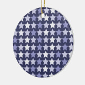 Patriotische Navy Blue Stars Keramik Ornament (Links)