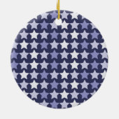 Patriotische Navy Blue Stars Keramik Ornament (Hinten)