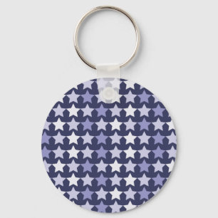 Patriotische Navy Blue Stars Schlüsselanhänger