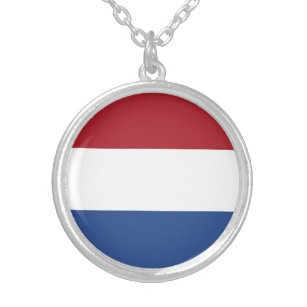 Patriotische niederländische Flagge Versilberte Kette