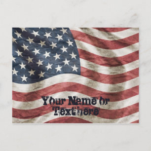 Patriotische Old Glory US-Flagge Rot, Weiß und Bla Postkarte