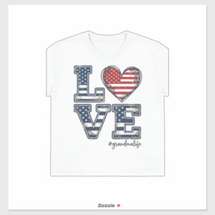 Patriotische Oma Leben Liebe Vintage-Shirt-Design_ Aufkleber