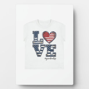 Patriotische Oma Leben Liebe Vintage-Shirt-Design_ Fotoplatte