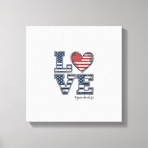 Patriotische Oma Leben Liebe Vintage-Shirt-Design_ Leinwanddruck