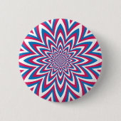 Patriotische Op Art Blume Button (Vorderseite)