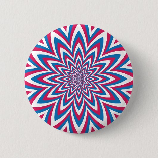 Patriotische Op Art Blume Button (Vorderseite)
