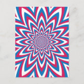 Patriotische Op Art Blume Postkarte (Vorderseite)