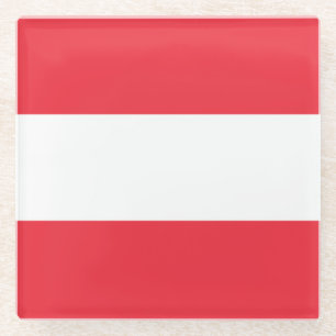 Patriotische österreichische Flagge Glasuntersetzer