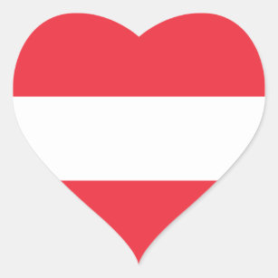 Patriotische österreichische Flagge Rechteckkleber Herz-Aufkleber