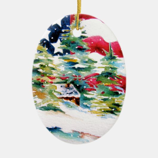 Patriotische Oval American Flag Ornament (Vorne)