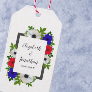 Patriotische Panda-Anemone-Hochzeit Geschenkanhänger