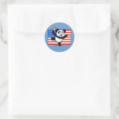 Patriotische Panda mit amerikanischer Flagge Runder Aufkleber (Tasche)
