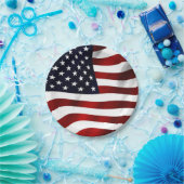 Patriotische Papierplatte für Wavy American Flag Pappteller (Party)