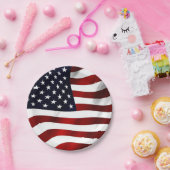 Patriotische Papierplatte für Wavy American Flag Pappteller (Party)