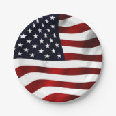Patriotische Papierplatte für Wavy American Flag Pappteller (Vorderseite)