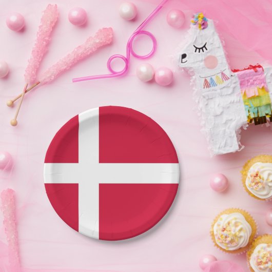Patriotische Papierplatte mit dänischer Flagge Pappteller (Party)