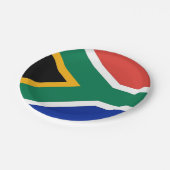 Patriotische Papierplatte mit der Flagge Südafrika Pappteller (Schrägansicht)