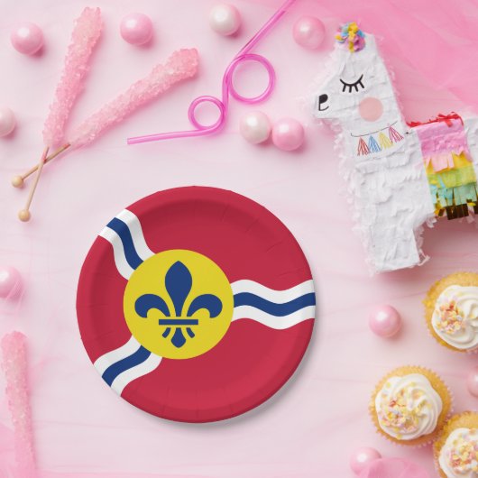 Patriotische Papierplatte mit der Flagge von St. L Pappteller (Party)