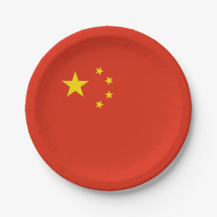 Patriotische Papierplatte mit Flagge der China Pappteller