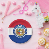 Patriotische Papierplatte mit Flagge von Missouri Pappteller (Party)