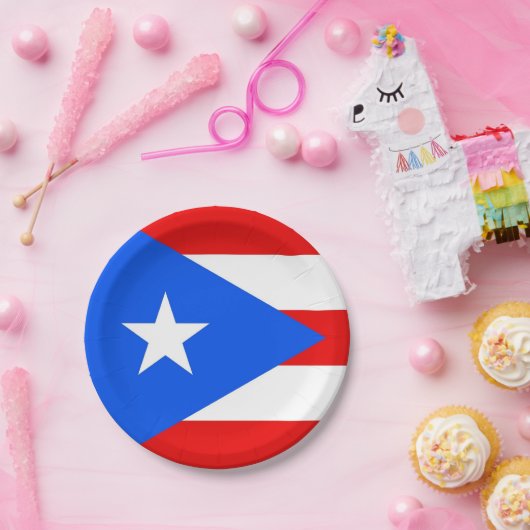 Patriotische Papierplatte mit Puerto Rico-Flagge Pappteller (Party)