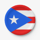 Patriotische Papierplatte mit Puerto Rico-Flagge Pappteller (Vorderseite)
