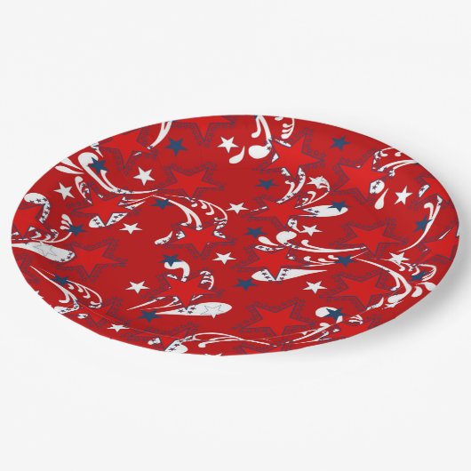 Patriotische Papierplatte Pappteller (Schrägansicht)