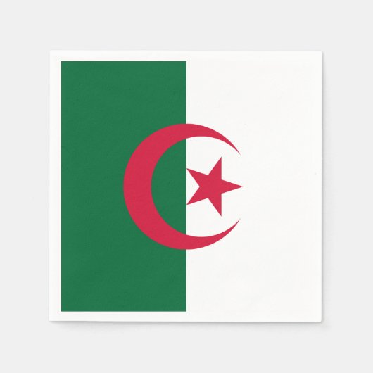 Patriotische Papierservietten mit algerischer Flag (Vorderseite)