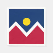 Patriotische Papierservietten mit Denver-Flagge (Vorderseite)