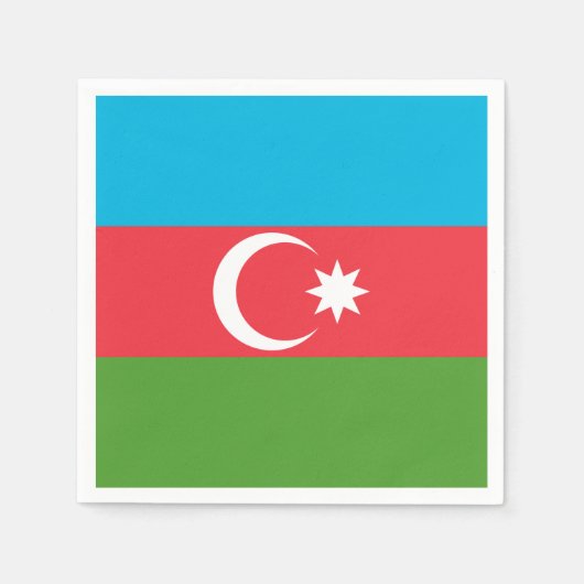 Patriotische Papierservietten mit der Flagge Aserb (Vorderseite)
