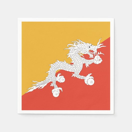 Patriotische Papierservietten mit der Flagge Bhuta (Vorderseite)