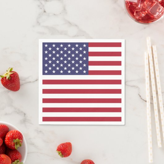 Patriotische Papierservietten mit der Flagge der U (Beispiel)