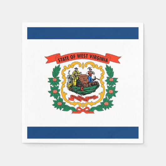 Patriotische Papierservietten mit der Flagge von W (Vorderseite)