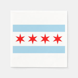 Patriotische Papierservietten mit Flagge Chicagos