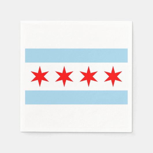 Patriotische Papierservietten mit Flagge Chicagos (Vorderseite)