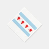 Patriotische Papierservietten mit Flagge Chicagos (Ecke)