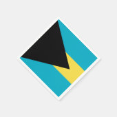 Patriotische Papierservietten mit Flagge der Baham (Ecke)