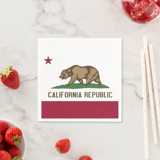 Patriotische Papierservietten mit Flagge Kaliforni (Beispiel)