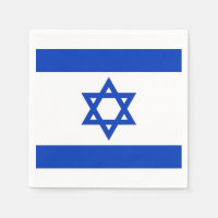 Patriotische Papierservietten mit israelischer Fla