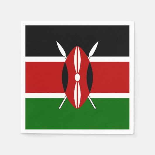Patriotische Papierservietten mit kenianischer Fla (Vorderseite)