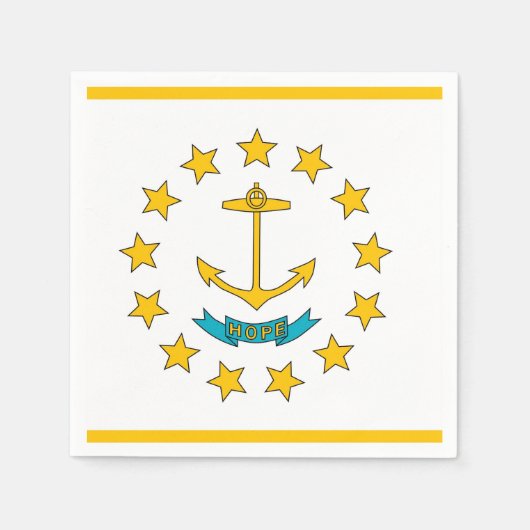 Patriotische Papierservietten mit Rhode Island Fla (Vorderseite)