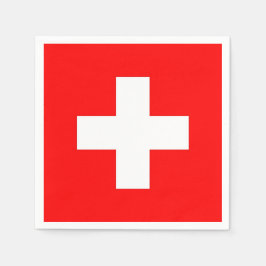 Patriotische Papierservietten mit Schweizer Flagge