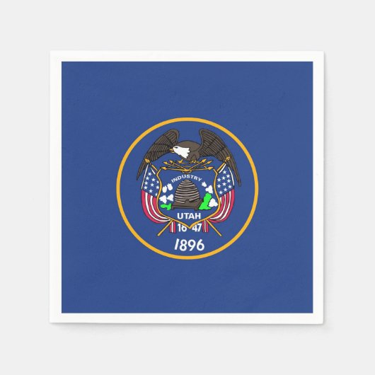 Patriotische Papierservietten mit Utah-Flagge (Vorderseite)